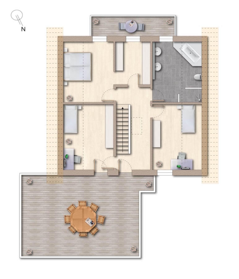 Grundriss Dachgeschoss - Einfamilienhaus mit Panoramablick in Staufen-Wettelbrunn