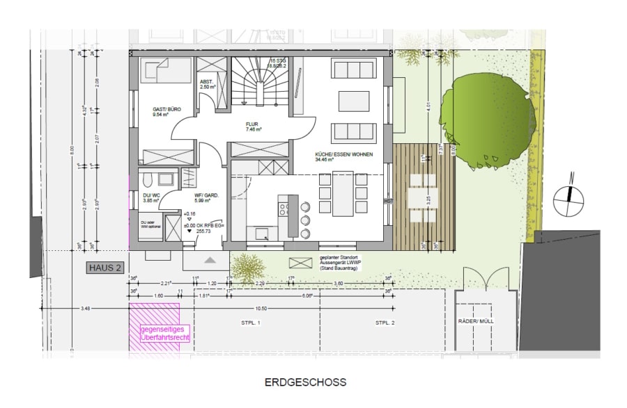 Grundriss EG Haus 2 - Doppelhaushälfte in Ebringen - Wohnen in bester Lage