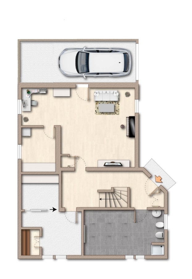 Wohnhaus - Grundriss Kellergeschoss - ATTRAKTIVES ENSEMBLE Wohnen und Arbeiten in Umkirch