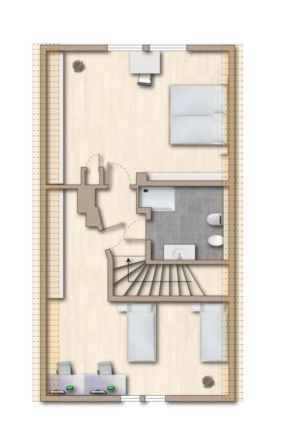 Wohnhaus - Grundriss Obergeschoss - ATTRAKTIVES ENSEMBLE Wohnen und Arbeiten in Umkirch