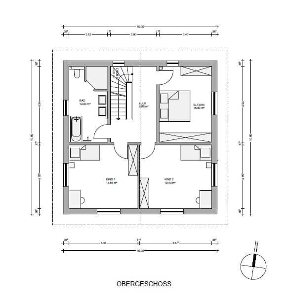 Grundriss OG Haus 1 - - Ebringen - Stilvolles Einfamilienhaus in malerischer Umgebung