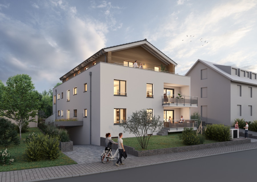 Neubauvorhaben in Gundelfingen: 3,5-Zimmer-Erdgeschosswohnung mit Gartenanteil - Ansicht Belchenstraße