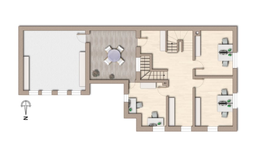 Grundriss Obergeschoss - Stilvolles und repräsentatives Geschäftshaus