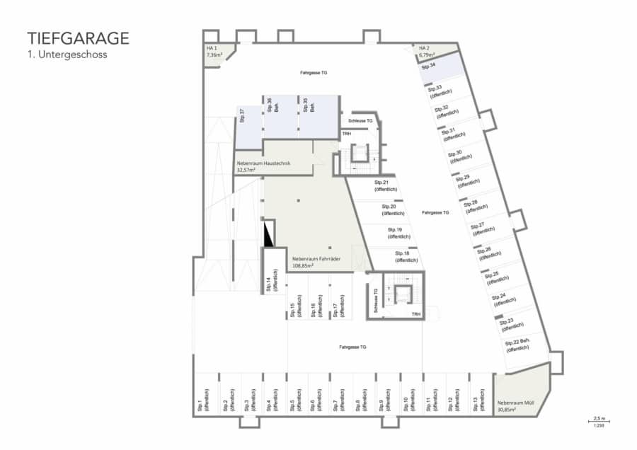 Tiefgarage 1. Untergeschoss - Ihre neue Geschäftsanschrift! Top Büro-/Praxisfläche im Ortszentrum von Gundelfingen