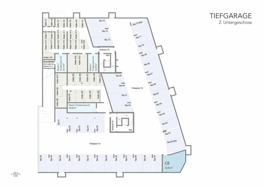 Tiefgarage 2. Untergeschoss - Ihre neue Geschäftsanschrift! Top Büro-/Praxisfläche im Ortszentrum von Gundelfingen