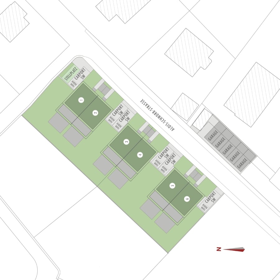 Lageplan - Doppelhäuser Burgblick in begehrter und bester Aussichtslage