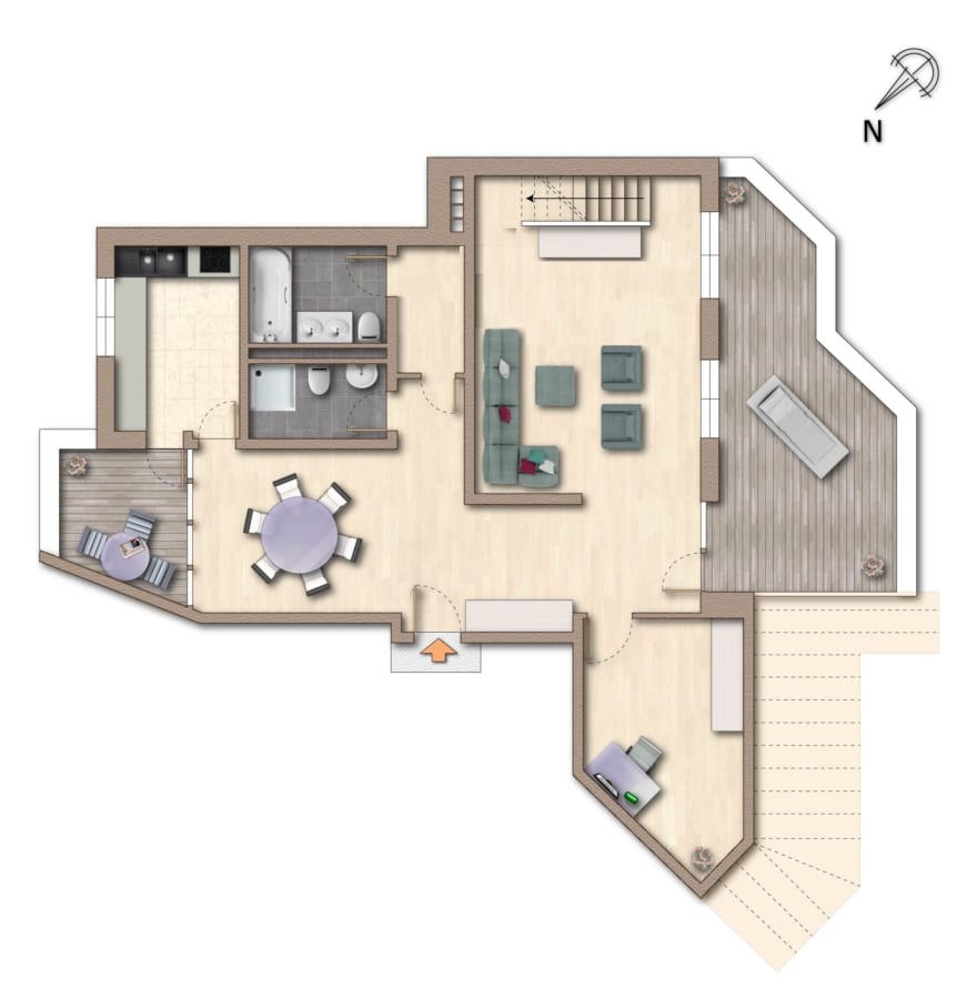 Grundriss 3. OG - Großzügige 5-Zimmer-Wohnung mit Aufzug in Kenzingen