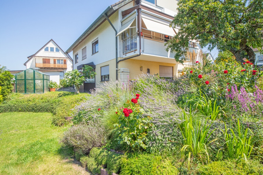 ...schön angelegten Garten - Freistehendes Einfamilienhaus mit Einliegerwohnung in Gundelfingen