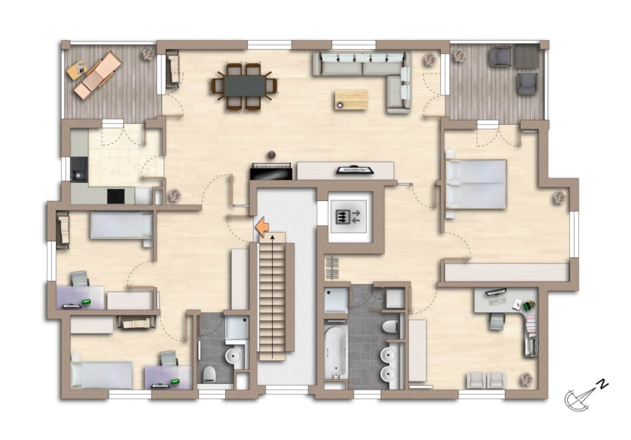 Grundriss der Wohnung - Großzügige 5-Zimmer-Wohnung in bevorzugter Wohnlage von FR-Littenweiler