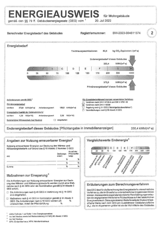 Energieausweis - Mehrfamilienhaus in zentraler Lage von Bad Krozingen