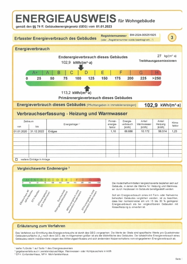 Energieausweis - Großzügige Doppelhaushälfte mit Einliegerwohnung in Denzlingen