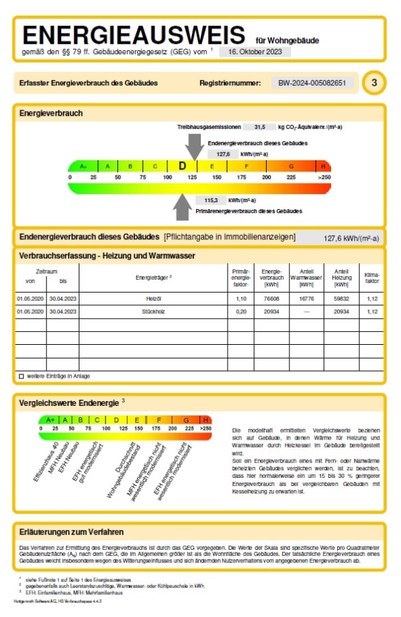 Energieausweis - Besonderes Wohnhaus in sonniger Lage in Münstertal