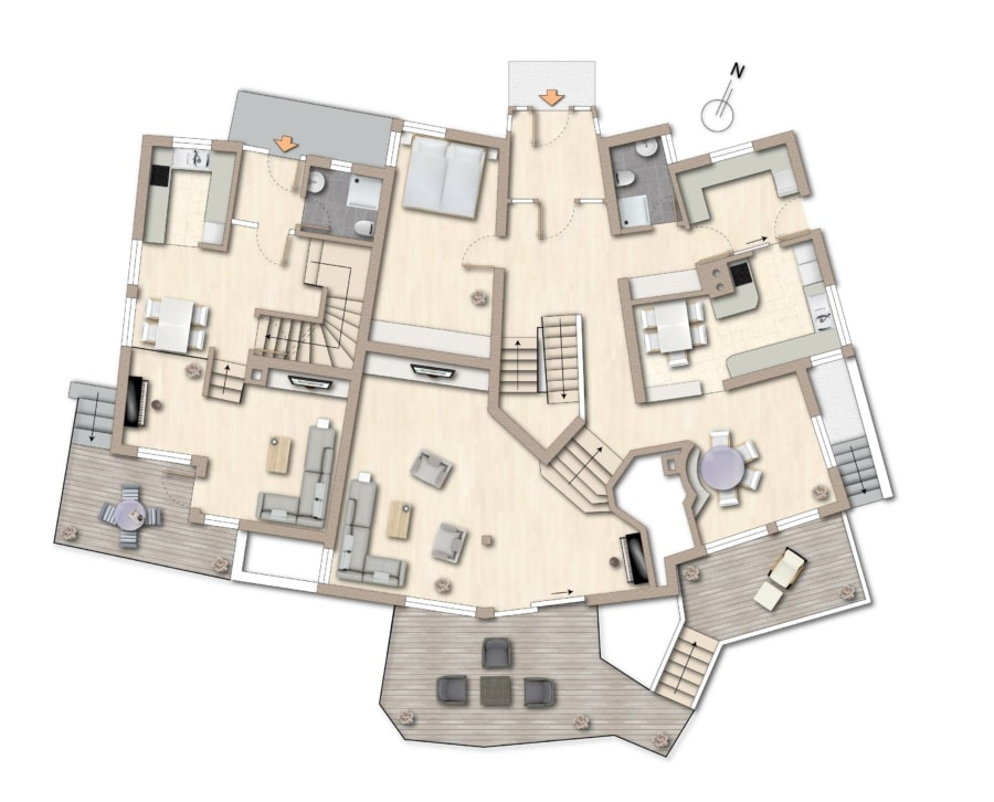 Grundriss Erdgeschoss und Einliegerwohnung - Besonderes Wohnhaus in sonniger Lage in Münstertal