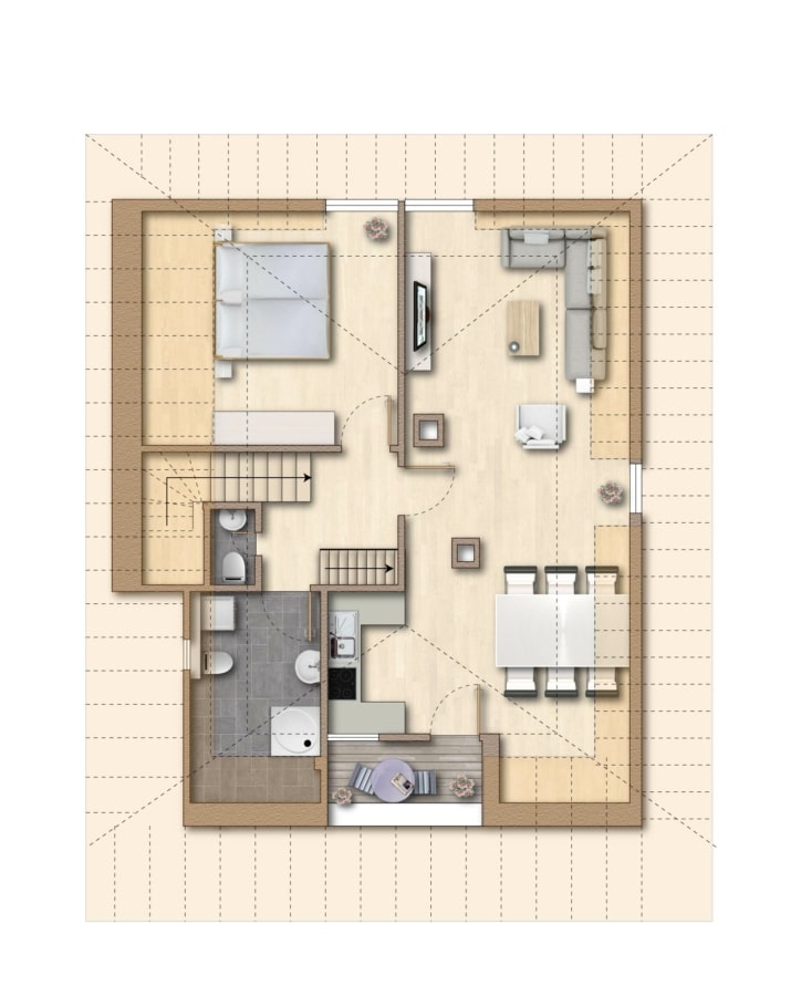 Grundriss Dachgeschoss - Hereinspaziert: 3-Zimmer-Altbauwohnung mit Balkon in idyllischen Sulzburg