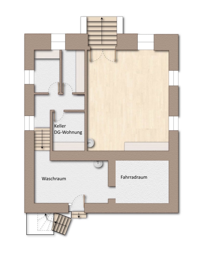 Grundriss Untergeschoss - Hereinspaziert: 3-Zimmer-Altbauwohnung mit Balkon in idyllischen Sulzburg