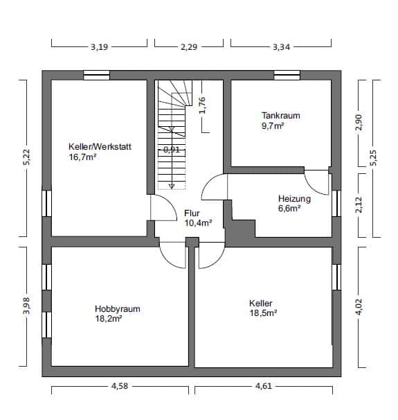 Grundriss Kellergeschoss - Charmantes Einfamilienhaus in Seefelden