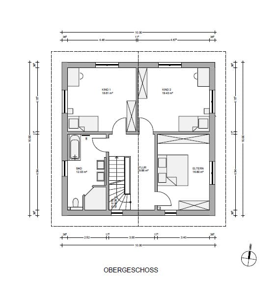 Grundriss OG Haus 4 - - Ebringen - Modernes Einfamilienhaus mit nachhaltigem Konzept