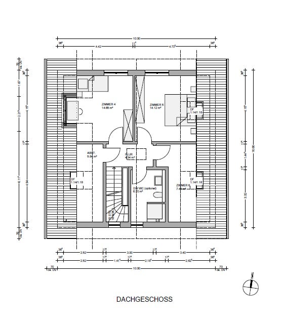 Grundriss DG Haus 4 - - Ebringen - Modernes Einfamilienhaus mit nachhaltigem Konzept