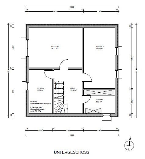 Grundriss UG Haus 4 - - Ebringen - Modernes Einfamilienhaus mit nachhaltigem Konzept