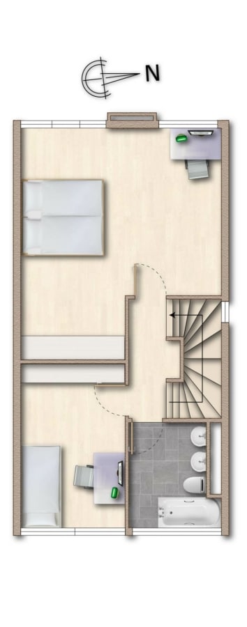 Grundriss Obergeschoss - Familienfreundliches Reihenendhaus in Kirchzarten-Burg