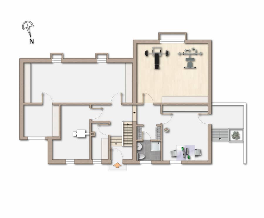 Grundriss Untergeschoss - Leiselheim: großzügiges Wohnhaus mit mehreren Nutzungsmöglichkeiten