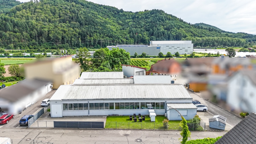 Blick in die Umgebung - Der ideale Standort für Ihr Unternehmen! Praktische Produktions- und Lagerhalle in Waldkirch