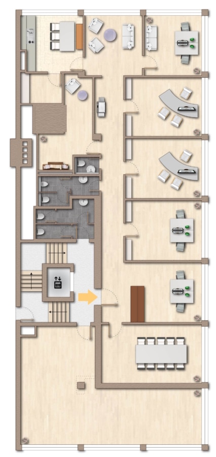 Grundriss 3. Obergeschoss - Top-Lage! Attraktive Vermietung in 1a-Lage von Freiburg